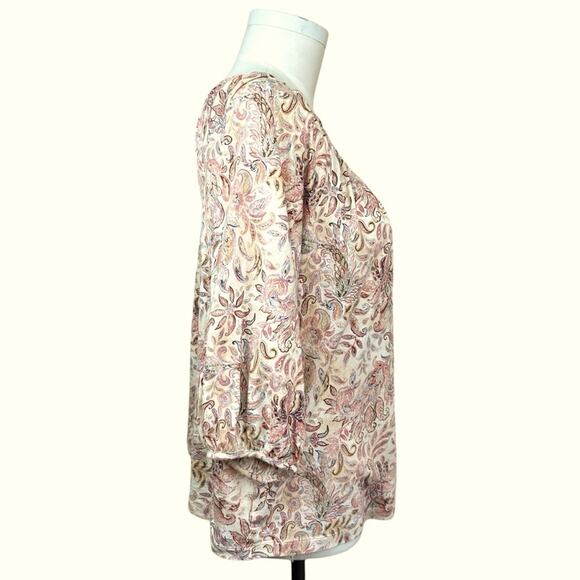 LAUREN RALPH LAUREN Boho Floral Paisley Cotton Top Women’s Size XL - Picture 3 of 13